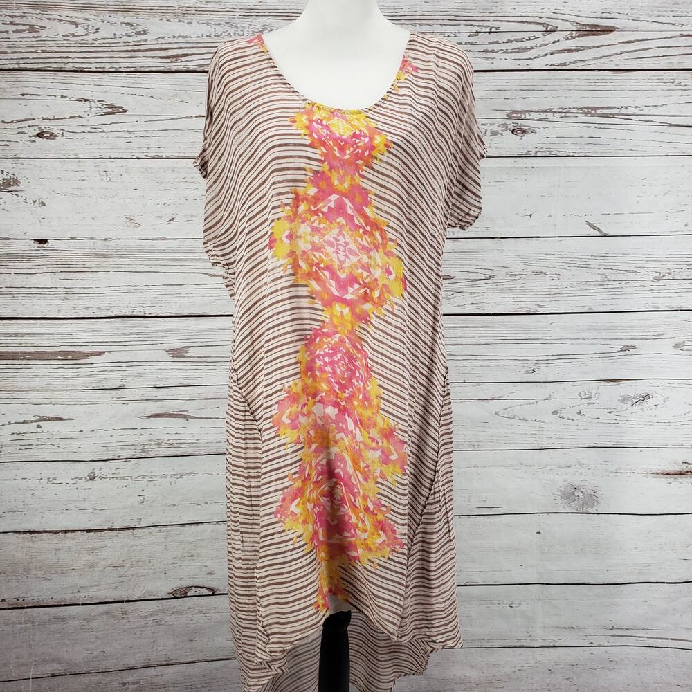 Free People Sunrise Striped Hi-Low Hem Wool Blend Dress Size Medium - Picture 2 of 14